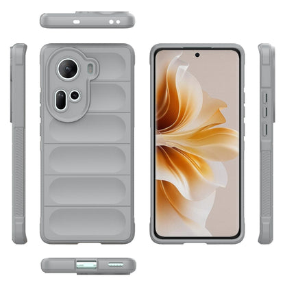 For OPPO Reno11 5G Global Magic Shield TPU + Flannel Phone Case(Grey) - OPPO Cases by buy2fix | Online Shopping UK | buy2fix