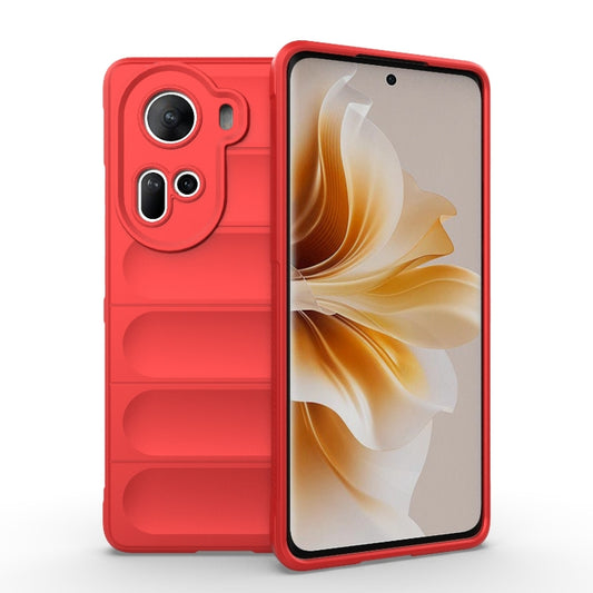 For OPPO Reno11 5G Global Magic Shield TPU + Flannel Phone Case(Red) - OPPO Cases by buy2fix | Online Shopping UK | buy2fix