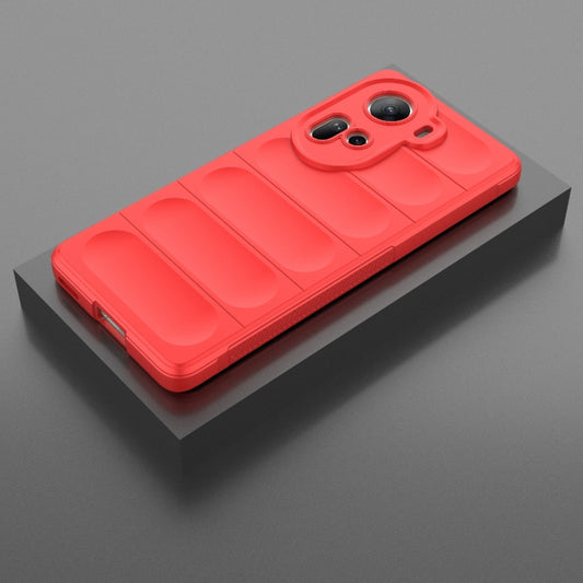 For OPPO Reno11 5G Global Magic Shield TPU + Flannel Phone Case(Red) - OPPO Cases by buy2fix | Online Shopping UK | buy2fix