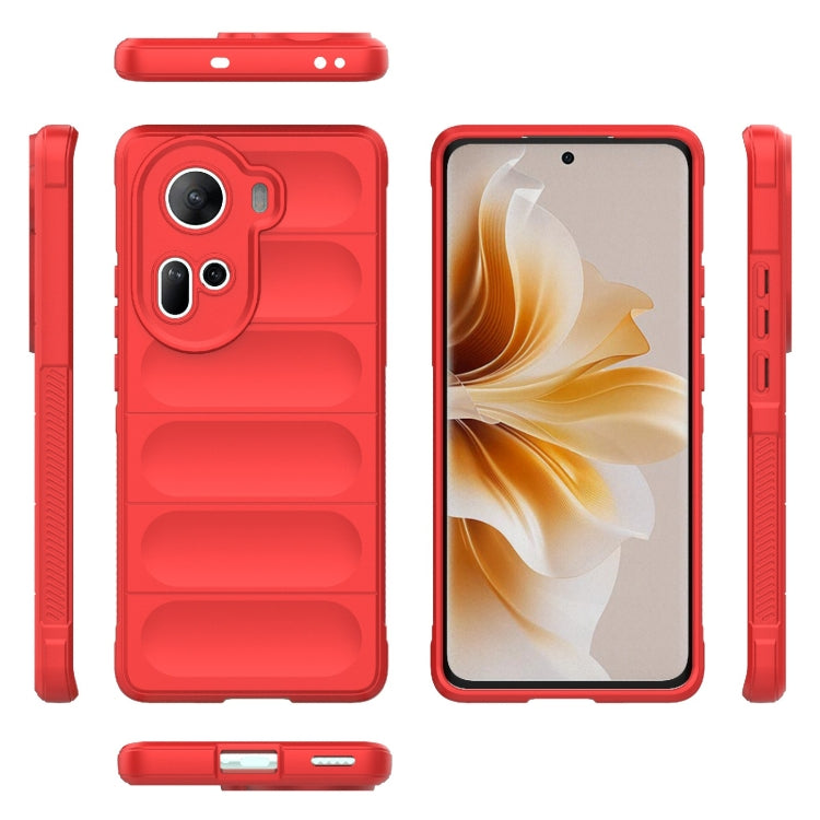 For OPPO Reno11 5G Global Magic Shield TPU + Flannel Phone Case(Red) - OPPO Cases by buy2fix | Online Shopping UK | buy2fix