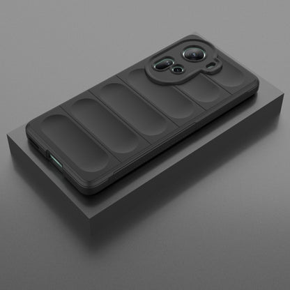 For OPPO Reno11 5G Global Magic Shield TPU + Flannel Phone Case(Black) - OPPO Cases by buy2fix | Online Shopping UK | buy2fix