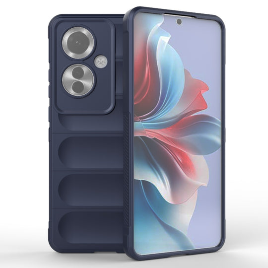For OPPO Reno11 F 5G Global Magic Shield TPU + Flannel Phone Case(Dark Blue)