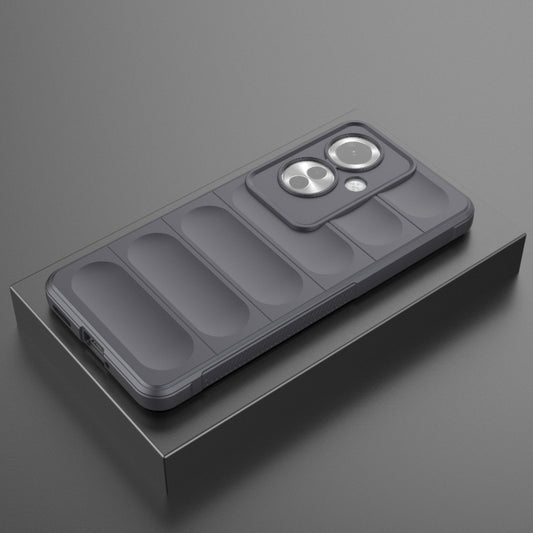 For OPPO Reno11 F 5G Global Magic Shield TPU + Flannel Phone Case(Dark Grey) - OPPO Cases by buy2fix | Online Shopping UK | buy2fix