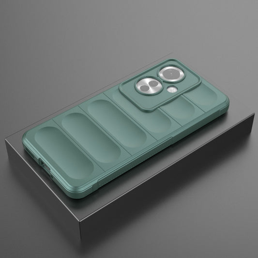 For OPPO Reno11 F 5G Global Magic Shield TPU + Flannel Phone Case(Dark Green) - OPPO Cases by buy2fix | Online Shopping UK | buy2fix
