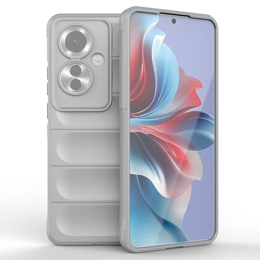 For OPPO Reno11 F 5G Global Magic Shield TPU + Flannel Phone Case(Grey) - OPPO Cases by buy2fix | Online Shopping UK | buy2fix