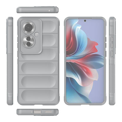 For OPPO Reno11 F 5G Global Magic Shield TPU + Flannel Phone Case(Grey) - OPPO Cases by buy2fix | Online Shopping UK | buy2fix
