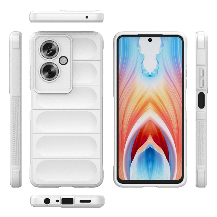 For OPPO A79 5G Global Magic Shield TPU + Flannel Phone Case(White) by buy2fix