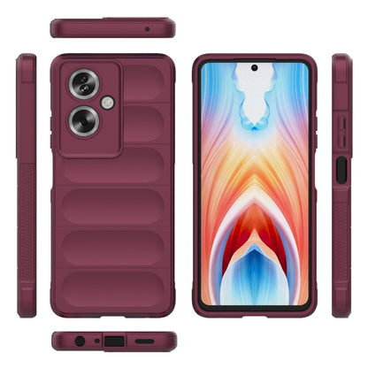 For OPPO A79 5G Global Magic Shield TPU + Flannel Phone Case(Wine Red) by buy2fix