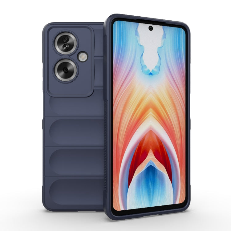 For OPPO A79 5G Global Magic Shield TPU + Flannel Phone Case(Dark Blue) by buy2fix