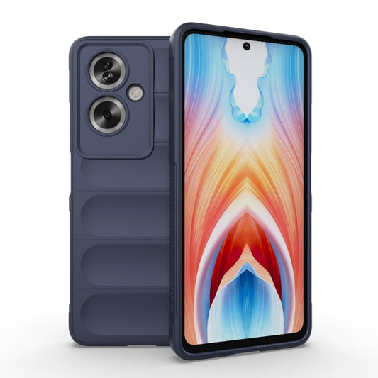 For OPPO A79 5G Global Magic Shield TPU + Flannel Phone Case(Dark Blue) by buy2fix