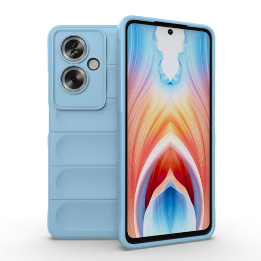 For OPPO A79 5G Global Magic Shield TPU + Flannel Phone Case(Light Blue) by buy2fix