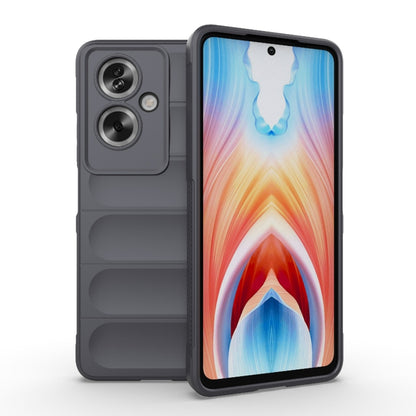 For OPPO A79 5G Global Magic Shield TPU + Flannel Phone Case(Dark Grey) by buy2fix