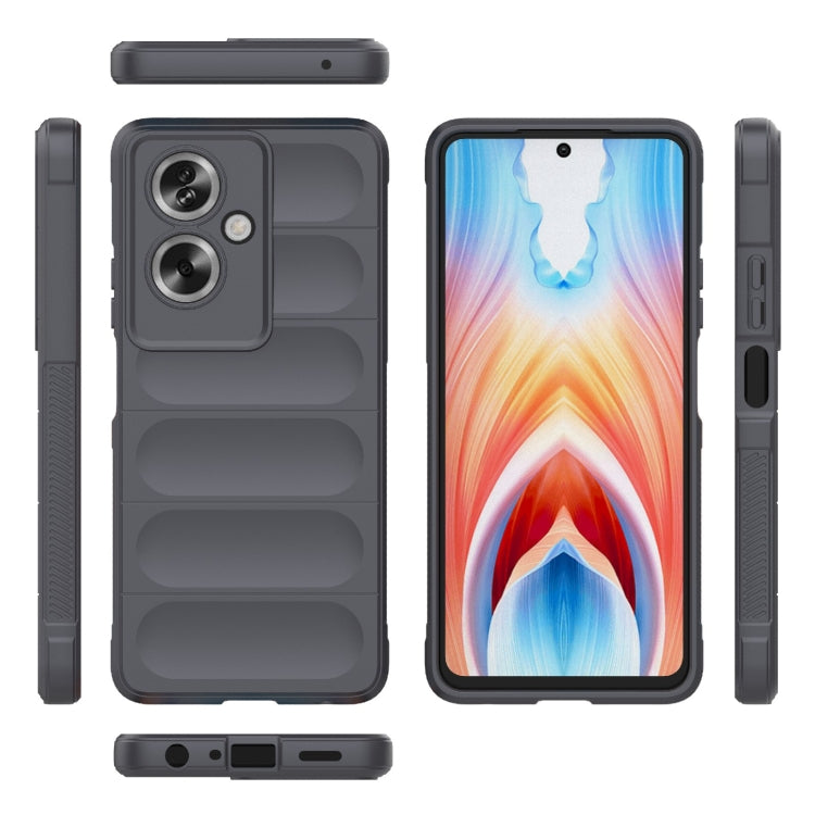 For OPPO A79 5G Global Magic Shield TPU + Flannel Phone Case(Dark Grey) by buy2fix