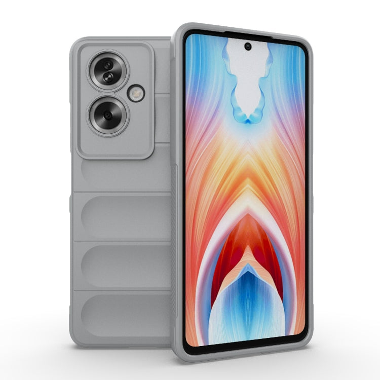 For OPPO A79 5G Global Magic Shield TPU + Flannel Phone Case(Grey) by buy2fix