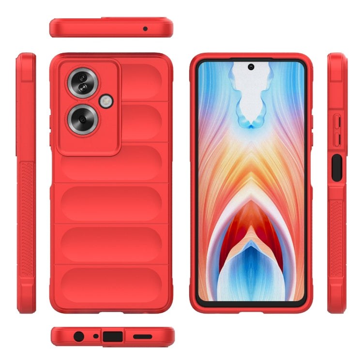 For OPPO A79 5G Global Magic Shield TPU + Flannel Phone Case(Red) by buy2fix