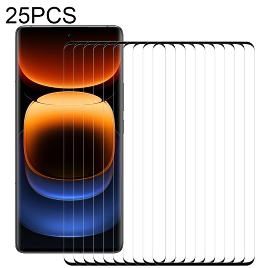 For vivo iQOO 12 Pro 25pcs 3D Curved Edge Glue Full Screen Tempered Glass Film