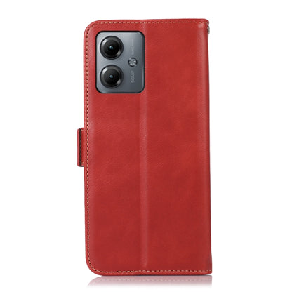 For Motorola Moto G14 4G Magnetic Crazy Horse Texture Genuine Leather Phone Case(Red) - Motorola Cases by buy2fix | Online Shopping UK | buy2fix