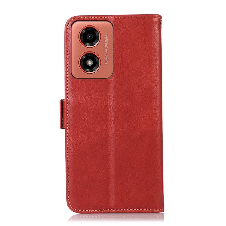 For Motorola Moto G04 / G24 Magnetic Crazy Horse Texture Genuine Leather Phone Case(Red) - Motorola Cases by buy2fix | Online Shopping UK | buy2fix