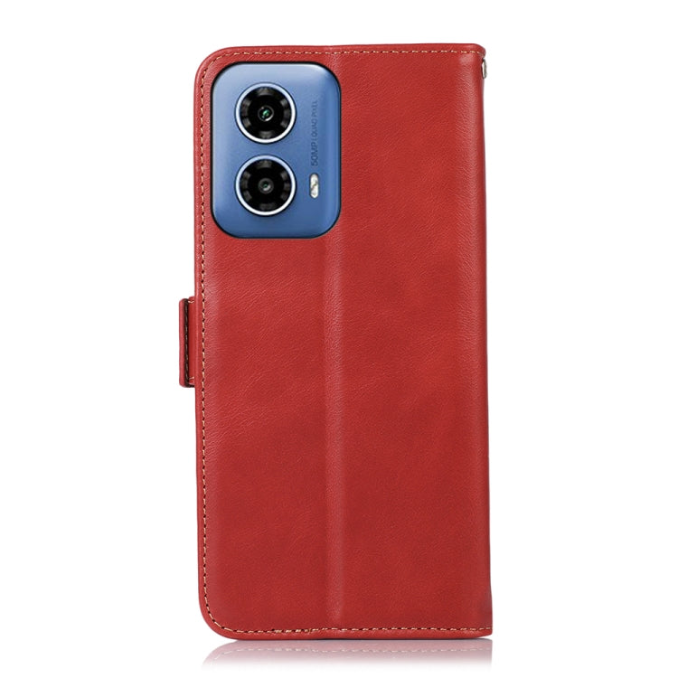 For Motorola Moto G34 Magnetic Crazy Horse Texture Genuine Leather Phone Case(Red) - Motorola Cases by buy2fix | Online Shopping UK | buy2fix