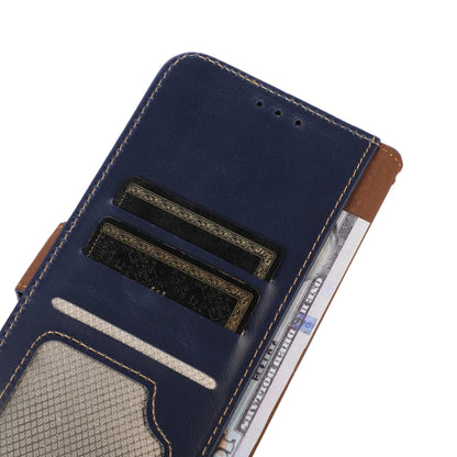 For Motorola Moto G35 Magnetic Crazy Horse Texture Genuine Leather Phone Case(Blue) - Motorola Cases by buy2fix | Online Shopping UK | buy2fix