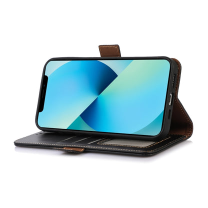 For Motorola Moto G75 5G Magnetic Crazy Horse Texture Genuine Leather Phone Case(Black) - Motorola Cases by buy2fix | Online Shopping UK | buy2fix
