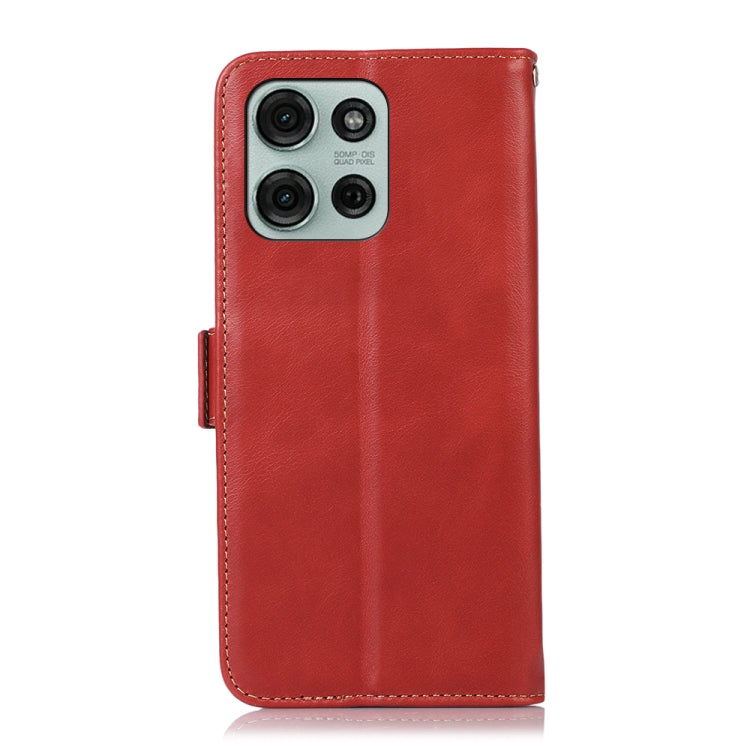 For Motorola Moto G75 5G Magnetic Crazy Horse Texture Genuine Leather Phone Case(Red) - Motorola Cases by buy2fix | Online Shopping UK | buy2fix