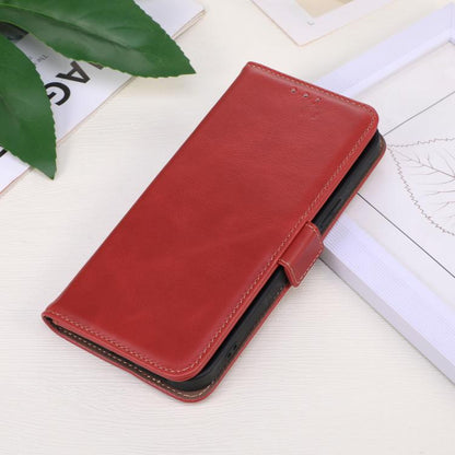 For Motorola Moto G15 4G Magnetic Crazy Horse Texture Genuine Leather Phone Case(Red) - Motorola Cases by buy2fix | Online Shopping UK | buy2fix