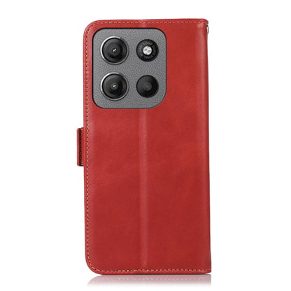For Motorola Moto G15 4G Magnetic Crazy Horse Texture Genuine Leather Phone Case(Red) - Motorola Cases by buy2fix | Online Shopping UK | buy2fix