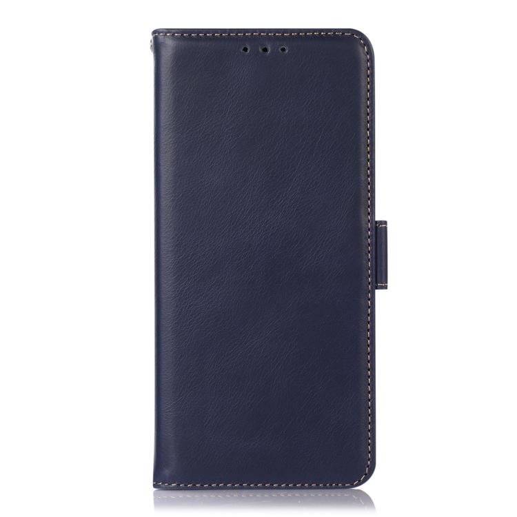 For Motorola Moto G15 4G Magnetic Crazy Horse Texture Genuine Leather Phone Case(Blue) - Motorola Cases by buy2fix | Online Shopping UK | buy2fix