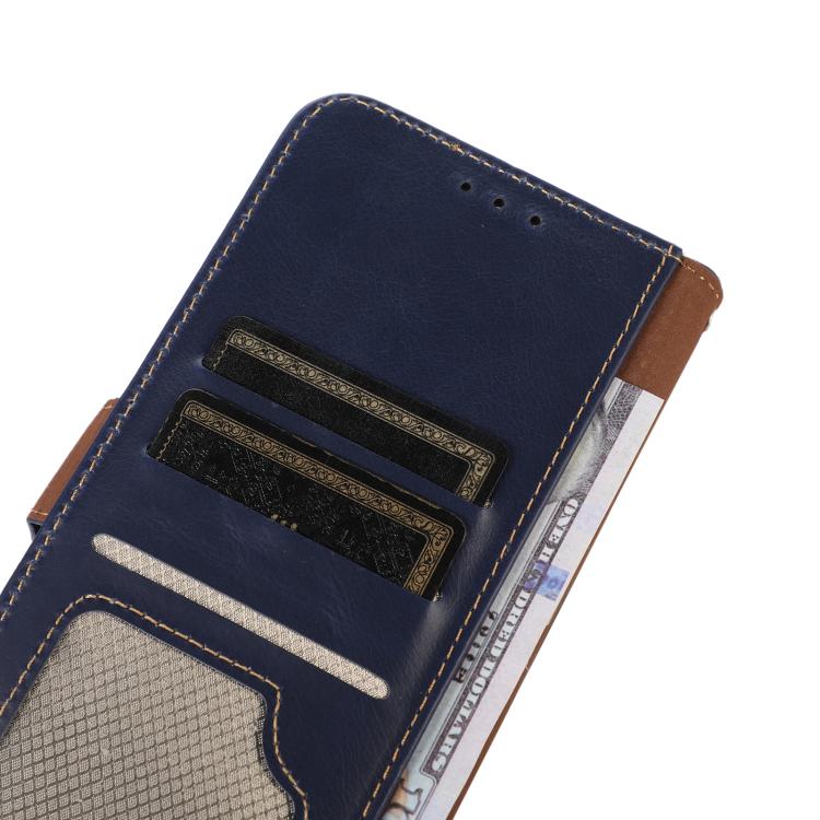 For Motorola Moto G15 4G Magnetic Crazy Horse Texture Genuine Leather Phone Case(Blue) - Motorola Cases by buy2fix | Online Shopping UK | buy2fix