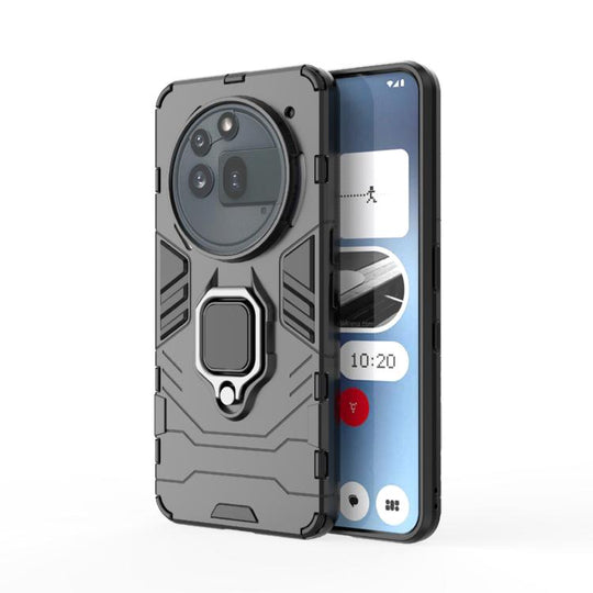 For Nothing Phone 3a Pro Shockproof PC + TPU Holder Phone Case(Black)