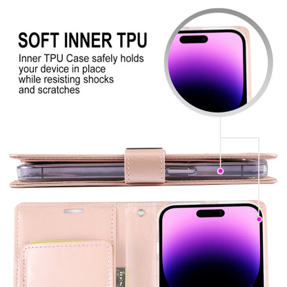 For iPhone 15 Pro Max GOOSPERY RICH DIARY Crazy Horse Texture Leather Phone Case(Pink) by GOOSPERY