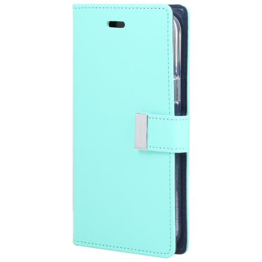 For iPhone 15 Pro Max GOOSPERY RICH DIARY Crazy Horse Texture Leather Phone Case(Mint Green) by GOOSPERY