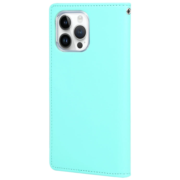 For iPhone 15 Pro Max GOOSPERY RICH DIARY Crazy Horse Texture Leather Phone Case(Mint Green) by GOOSPERY