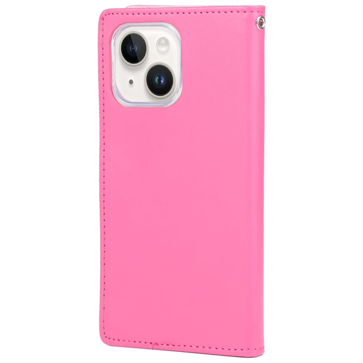 For iPhone 15 Plus GOOSPERY RICH DIARY Crazy Horse Texture Leather Phone Case(Rose Red) - iPhone 15 Plus Cases by GOOSPERY | Online Shopping UK | buy2fix