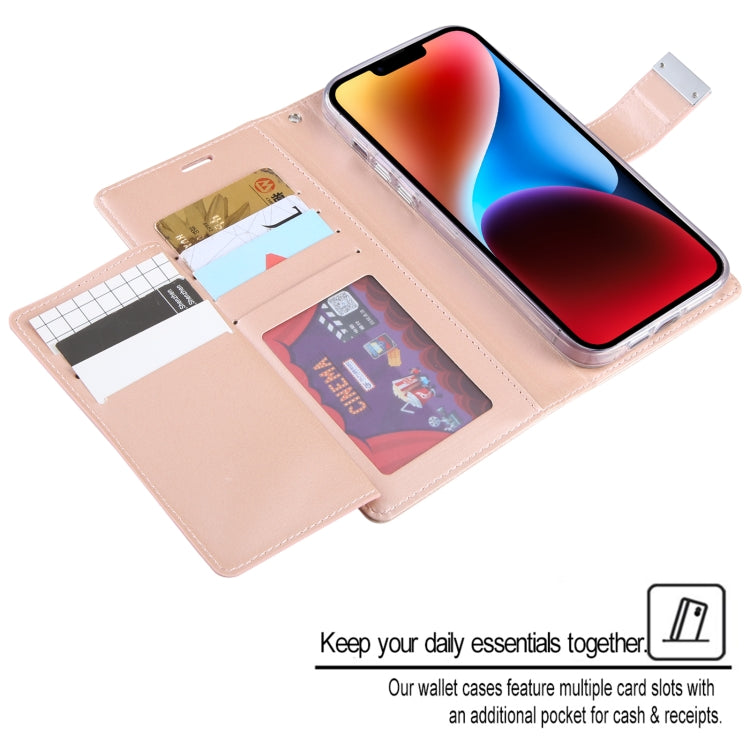 For iPhone 15 Plus GOOSPERY RICH DIARY Crazy Horse Texture Leather Phone Case(Rose Red) - iPhone 15 Plus Cases by GOOSPERY | Online Shopping UK | buy2fix