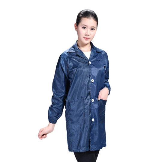 Electronic Factory Anti Static Blue Dust-free Clothing Stripe Dust-proof Clothing, Size:XL(Navy Blue)