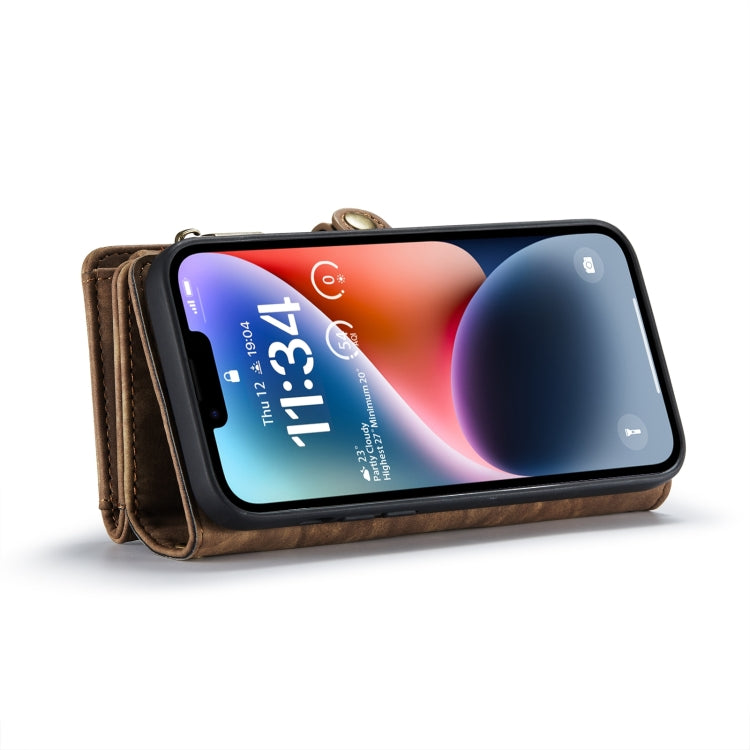 For iPhone 15 CaseMe 008 Detachable Multifunctional Leather Phone Case(Brown) - iPhone 15 Cases by CaseMe | Online Shopping UK | buy2fix