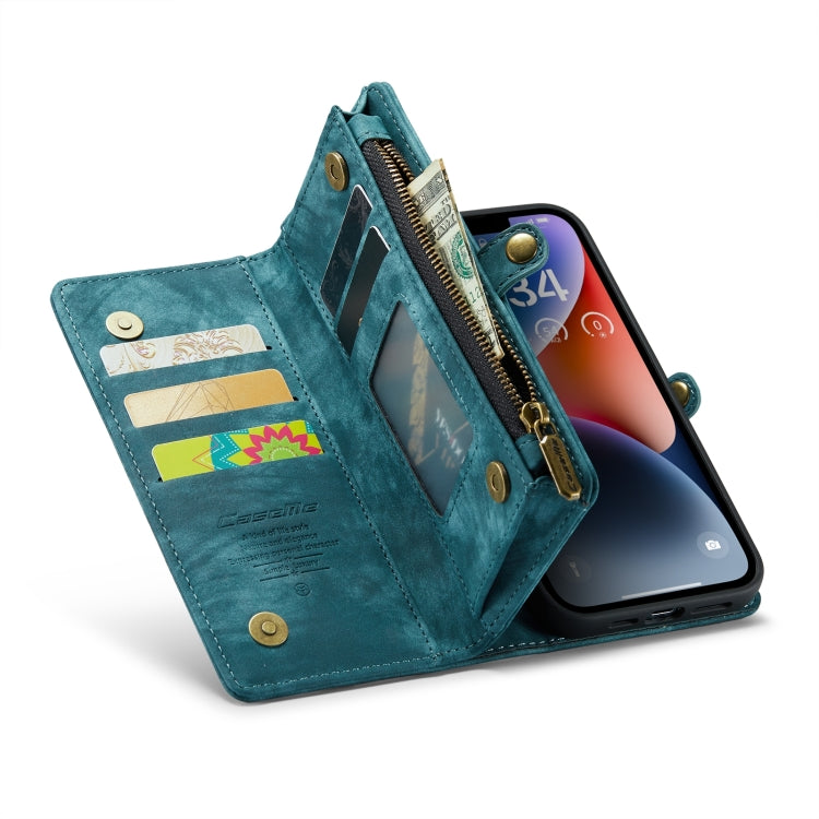 For iPhone 15 CaseMe 008 Detachable Multifunctional Leather Phone Case(Blue) - iPhone 15 Cases by CaseMe | Online Shopping UK | buy2fix