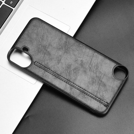For Nothing CMF Phone 1 Cow Pattern Sewing Back Cover Phone Case(Black) - Nothing Cases by buy2fix | Online Shopping UK | buy2fix