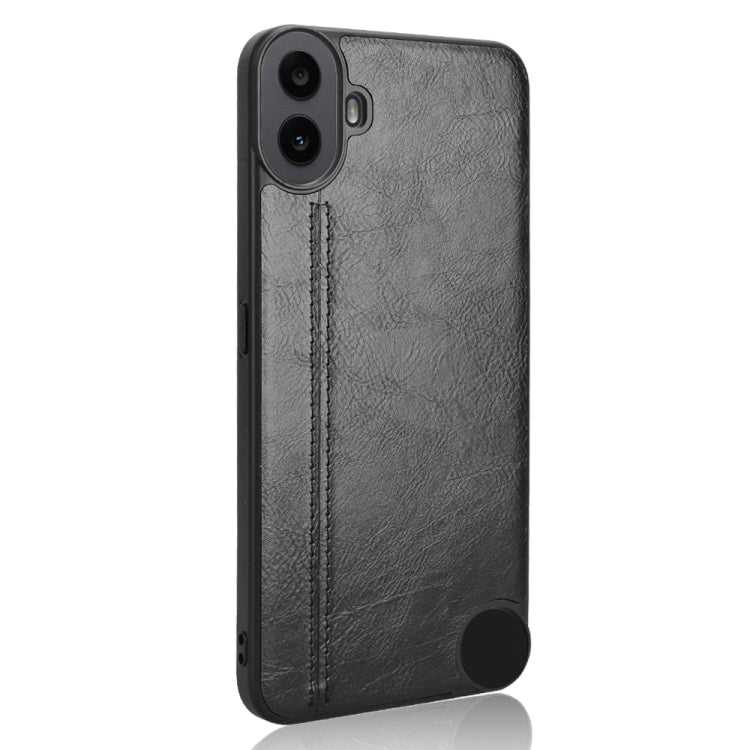 For Nothing CMF Phone 1 Cow Pattern Sewing Back Cover Phone Case(Black) - Nothing Cases by buy2fix | Online Shopping UK | buy2fix