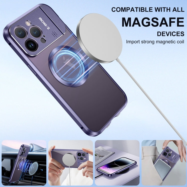 For iPhone 14 Aromatherapy Holder Single-sided MagSafe Magnetic Phone Case(Purple) by buy2fix