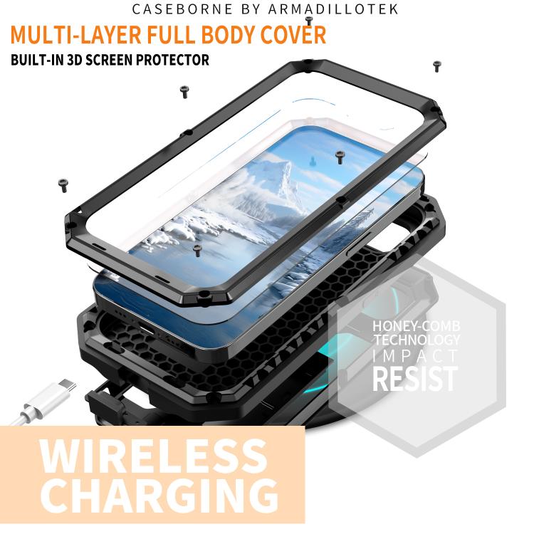 For iPhone 16e R-JUST Sliding Camera IP54 Life Waterproof Holder Phone Case(Black) - iPhone 16e Cases by R-JUST | Online Shopping UK | buy2fix