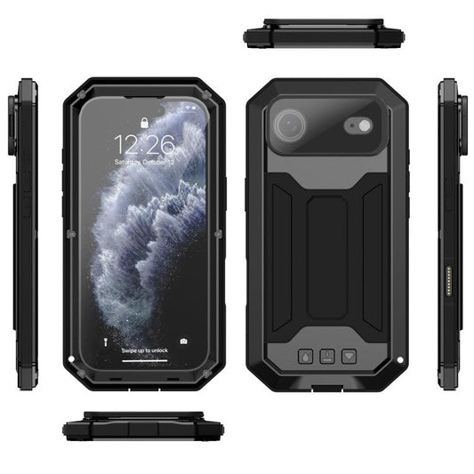 For iPhone Air R-JUST Sliding Camera IP54 Life Waterproof Holder Phone Case(Black) - iPhone Air Cases by R-JUST | Online Shopping UK | buy2fix