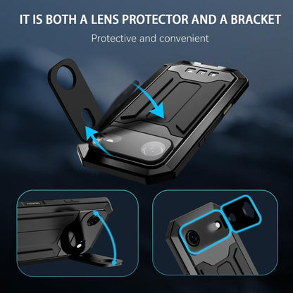 For iPhone Air R-JUST Sliding Camera IP54 Life Waterproof Holder Phone Case(Black) - iPhone Air Cases by R-JUST | Online Shopping UK | buy2fix