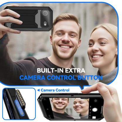 For iPhone Air R-JUST Sliding Camera IP54 Life Waterproof Holder Phone Case(Black) - iPhone Air Cases by R-JUST | Online Shopping UK | buy2fix