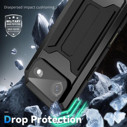 For iPhone Air R-JUST Sliding Camera IP54 Life Waterproof Holder Phone Case(Black) - iPhone Air Cases by R-JUST | Online Shopping UK | buy2fix