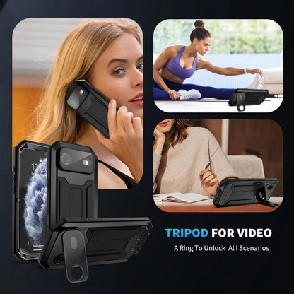 For iPhone Air R-JUST Sliding Camera IP54 Life Waterproof Holder Phone Case(Black) - iPhone Air Cases by R-JUST | Online Shopping UK | buy2fix