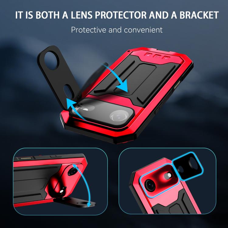 For iPhone Air R-JUST Sliding Camera IP54 Life Waterproof Holder Phone Case(Red) - iPhone Air Cases by R-JUST | Online Shopping UK | buy2fix