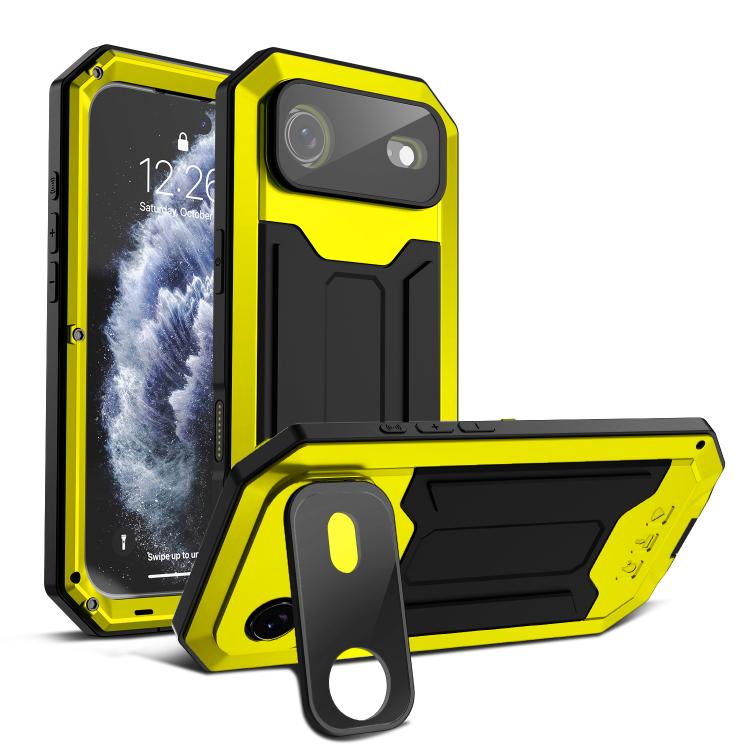 For iPhone Air R-JUST Sliding Camera IP54 Life Waterproof Holder Phone Case(Yellow) - iPhone Air Cases by R-JUST | Online Shopping UK | buy2fix